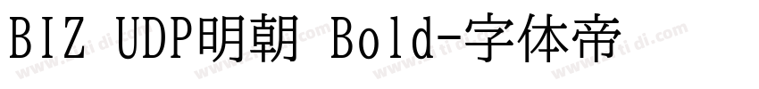 BIZ UDP明朝 Bold字体转换